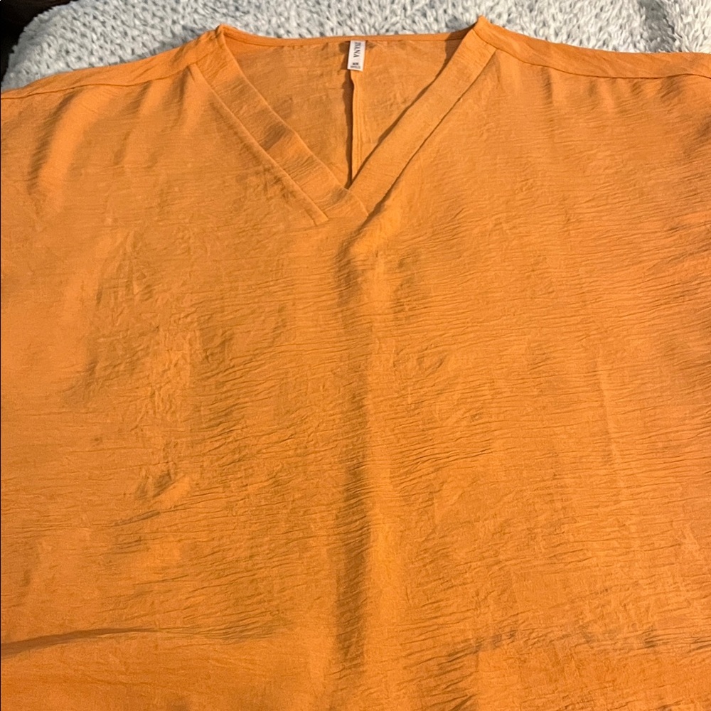 Zenana Outfitters Vibrant Orange V-Neck top